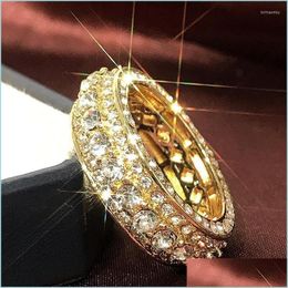 Cluster Rings Cluster Rings Womens 2022 Trends Luxury Engagement For Women Girls Gold Ring Bague Or Femme Pierscionki Damskie Anillo Dhnzp