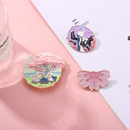 Creative animation game light encounter brooch pink tree insect animation character simulation design can send lovers accessories jewelry Hang bag