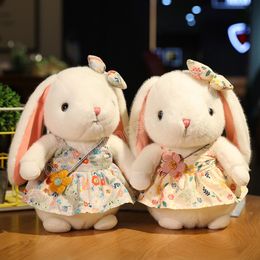 25/30/40CM Cute Rabbit Wears Skirt Plush Toys Pastoral Style Rabbit Dolls Stuffed Soft Animal Pillow Girls Birthday Gift