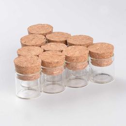 10ml Small Test Tube bottle with Cork Stopper Glass Spice Bottles Container Jars DIY Craft Transparent Straight