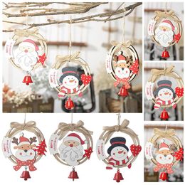 Decorative Figurines Christmas Hanging Wood Ornaments Hollow Cutout Pendants Wooden Baubles Rustic Tree For Holiday