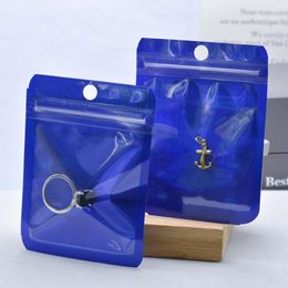 Jewellery Pouches 100Pcs Bag Self Plastic Zipper Clear PVC Rings Earrings Packing Storage Pouch Lock