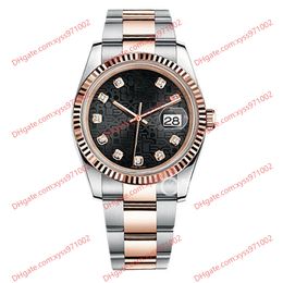 High-quality watch 2813 automatic men's watch 116231 36mm black printing dial 18k rose gold stainless steel women's wristwatch sapphire glass 116244 diamonds watches