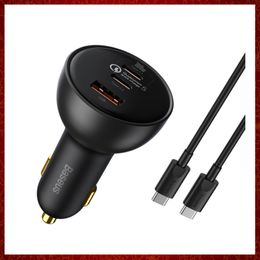 CC278 160W Car Charger Quick Charge QC 5.0 Car Phone Charger For Macbook iPad Pro Laptop USB Type C Charger For iPhone Xiaomi