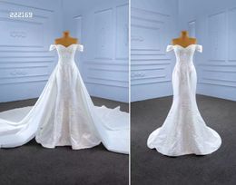 New wedding dress detachable train luxury hand embroidered bridal gown A-line customization SM222169