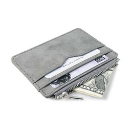 Wallets Men's Card Wallet Short Matte Leather Retro Multi-card Frosted Fabric Card Holder Money New Minimalist Purse Transparent Coins L221101