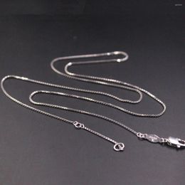 Chains PT950 Pure Solid Platinum 950 Necklace Thin Foxtail Box Chain For Women's Link 42.5 2.5cmL Gift /4g