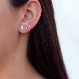 Stud Earrings CANNER 3pieces/set Set 925 Sterling Silver Cubic Zirconia Piercing Ear Earring For Women Geometric Earings Jewellery