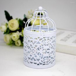 Candle Holders Cute Hanging Bird Cage Candles Holder Retro Iron Candlestick Hollow Lantern Home Party Decor Decoration Accessories