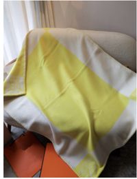 Chrismas Gift Baby Yellow Blankets Have Dust Bag And Tag 100&140cm TOP Quailty Letter Blankets BOY GIRL 90%WOOL Home Sofa Blanket