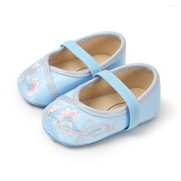 First Walkers Floral Embroidery Born Baby Shoes Sneakers Autumn Girl Prewalker 0-18M Anti-Slip Toddler