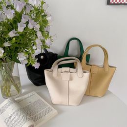 Evening Bags 2022 Korean Soft Texture One Shoulder Portable Bucket Bag Personalized Small Vegetable Basket Leisure Messenger