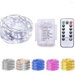 Strings Battery LED Starry String Lights Fairy Micro Copper Wire 13key RF Remote For Party Christmas Wedding