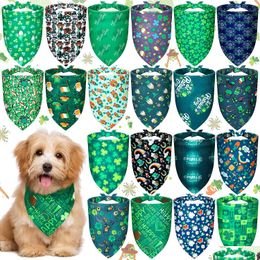 Other Dog Supplies St Patricks Day Dog Bandanas Irish Clover Shamrock Triangle Scarf Adjustable For Small Medium Dogs Cats Pets Bib Dhg6F