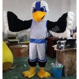 Halloween Black Eagle Mascot Costume Cartoon Animal Theme Character Carnival Festival Fancy dress Adults Size Xmas Outdoor Party Outfit