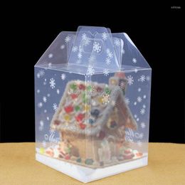 Gift Wrap 50pcs 15 18cm Transparent Gingerbread House Package Cookie Cake Candy Chocolate Box Wedding Favours Boxes