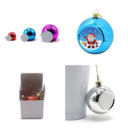 Wholesale Sublimation Christmas Ball Single Side for Sub 3.15inch 8cm Plastic Christmas Decorations Home Outdoor Pendants A12