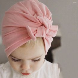 Hats Toddler Girls Headwear Turban Kids Girl Hat Autumn Winter Bow Hedging Cap Solid Cotton India Baby Products Accessories