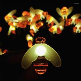 Strings Waterproof IP65 20 Cute Honeybee LED Lights 8 Modes Fairy Decorative Light For Outdoor Wedding Homes Gardens Patio Party