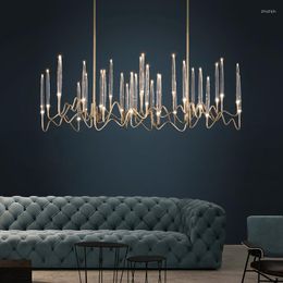 Chandeliers Nordic Luxury LED Living Room Chandelier Lighting Post-modern Branch Simple Restaurant Bar Crystal