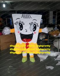 Wise White Mascot Costume Popsicle Ice Cream Bar Sponge Spongia Spongio- Cliona Foams Spunge Cartoon Character Mascotte No.9311