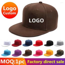 Ball Caps Adult Custom Flat Brim Sports Hats Men Women Casual Snapback Adjustable Print Embroidery Logo Hip Hop Cap Trucker