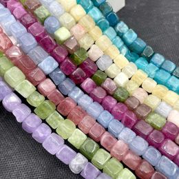 Beads 8mm Natural Sqaure Aquamarines Morganite Tourmaline Jades Apatite Stone Spacer Loose For Jewellery DIY Making Bracelet