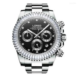Wristwatches Genuine 200M Waterproof LOREO Brand Men Automatic Mechanical Luminous Diving Full Stainless Steel Six-pin Male Fashion Watch