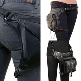 Shoulder Bags Norbinus Steampunk Men Heuptas Motorcycle Drop Been Tas Punk Style Holloween Belt Pack Moto 220119