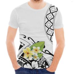 Men's T Shirts Fresh Floral Print Samoan Style Hatless Round Neck Short Sleeve T-Shirt For Both Men And Women Is The Latest Fashion Trend