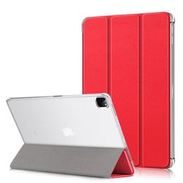 Tablet Cases For iPad Pro 12.9inch 12.9" 2022 2021 Case PU Leather Funda Transparent PC Shockproof Capa Cover Auto Sleep Wake Function