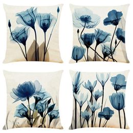 Pillow Case Floral Covers 18X18 Set Of 4 Farmhouse Throw Outdoor For Couch