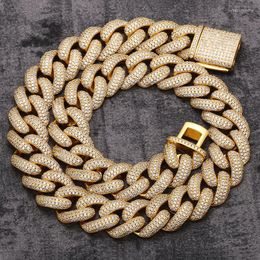 Choker BOEYCJR Zicon 20mm Gold Color Cuban Chain Necklace Necklace&Pendant Fashion Jewelry Punk For Men