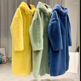 Women's Fur Faux Coat 2022 Winter Jacket Women Mink Loose OverCoat Luxury Thicken Warm Oversize Female Plush Long