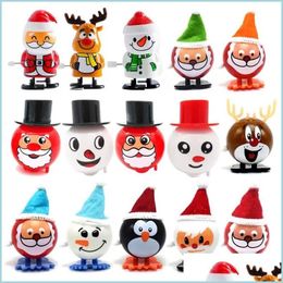 Party Favor Ups Electronic Pets Windup And Winding Walking Santa Claus Elk Penguin Snowman Clockwork Toy Christmas Child Gift Toys D Dhl6J