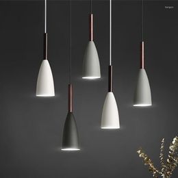 Pendant Lamps Nordic Lampshade Lamp Black White E27 For Bedroom Bedside Table Kitchen Chandelier Home Decor Lighting Suspension Design