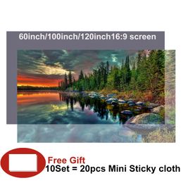 Portable Projector Screen Video Projection Screens 60 72 84 92 Inch Foldable 4K Full HD Anti-Light Curtain For Wall Mounted Home Theatre Movies