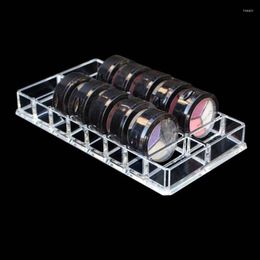 Storage Boxes Clear Acrylic 16 Grids Makeup Organizer Powder Box Lipstick Tools Eye Shadow Case Jewelry Cosmetic