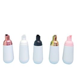 60ml White Conical mousse Foam Bottle Arc bottom PET Plastic Travel Size Soap Foamer Bottles with varied Pump and Cover