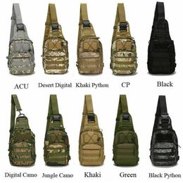 Molle Sling Chest Bag Military Tactical Canvas Messenger Crossbody Shoulder Backpack Camouflage Outdoor Sport Cycling Bags Satchel306C