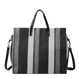 2021 new women's shopping bags fashion ladies handbags large capacity striped one-shoulder messenger bag storage bag 3 colors2906
