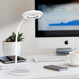 Table Lamps Lamp LED Desk Lights Magnifying Glass Reading Touch Switch Dimmable Wireless Rechargeable Usb Built-in Battery White