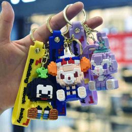 Keychains Cartoon building block doll star Delo pendant car key bag female couple exquisite lovely