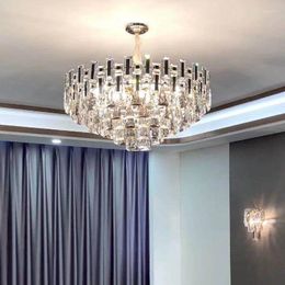Chandeliers Light Luxury Crystal Chandelier Atmospheric Villa El Lobby Lighting Model Room Bedroom Oval Dining