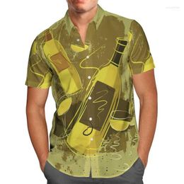 Men's Casual Shirts Men's Glass Bottle 3D Print Beach Hawaiian 2022 Summer Shirt Short Sleeve Streetwear Oversized 5XL Camisa Social