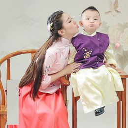 Stage Wear Children's Day Republican Period Mum And Son Parent Child Costume Sets Trditional Hanfu Performance