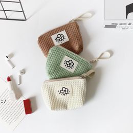 Cute Waffle Lipstick Storage Bags Women Makeup Travel Small Portable Coins Cards Purse Cosmetic Portable Multifunctional GCC337