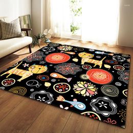 Carpets Cartoon Living Room Children Crawling Mats Soft Flannel Anti-slip Table Area Rug Bedroom Bedside Kids