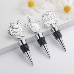 Christmas Wine Stoppers Bar Tools Santa Claus Elk Snowflake Metal Bottle Stopper Party Supplies