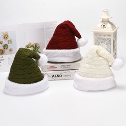 christmas beanie santa hat thickened knitting skull caps highend santa claus hat